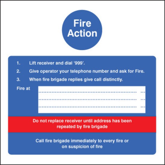 Fire Action - Hotel Sign