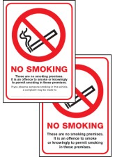 Double Sided No Smoking Premise - (Scotland)