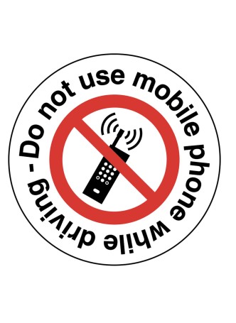 Do not use Mobile Phone while Driving Labels