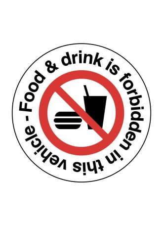 Food and Drink is forbidden in this Vehicle Labels