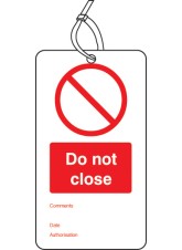 10 x Do Not Close - Double Sided Tags