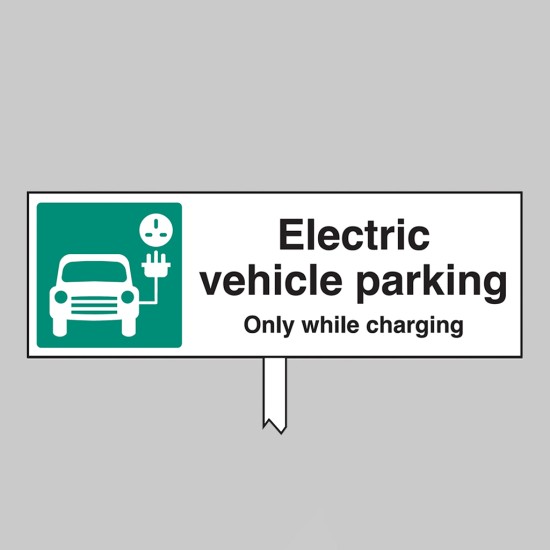 Electric Vehicle Parking - Only while Charging - Verge Sign