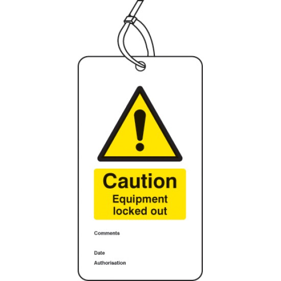 Lockout Tag - Caution - Equipment Locked Out (Pack of 10)
