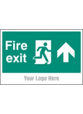 Fire Exit: Arrow Up / Straight On - Add a Logo - Site Saver
