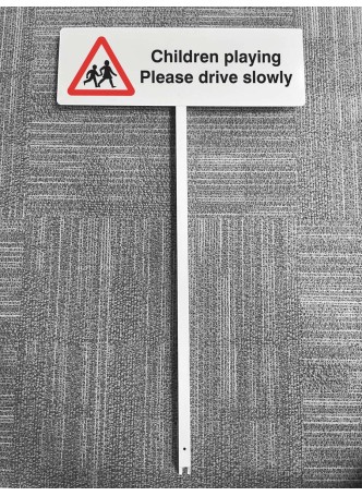 Children Playing - Please Drive Slowly - Verge Sign