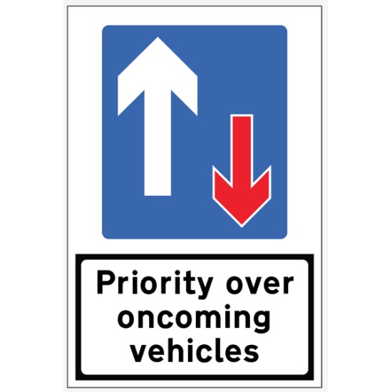 Priority Over Oncoming Traffic - Reflective Fold Up Sign Priority Over Oncoming Traffic - Reflective Fold Up Sign