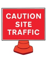Caution - Site Traffic - Reflective Cone Sign