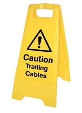 Caution - Trailing Cables - Self Standing Floor Sign