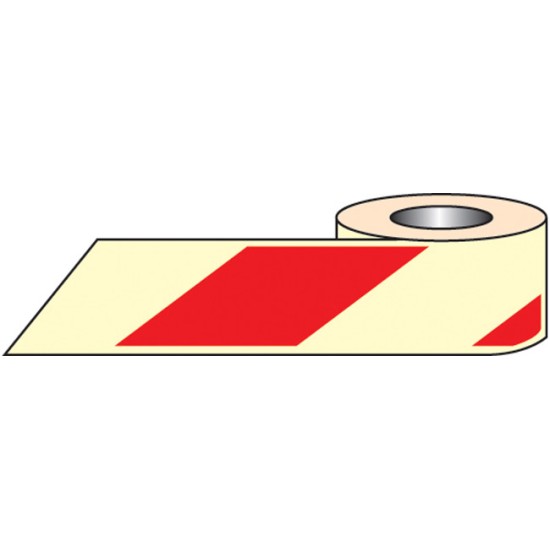Red & White Photoluminescent Tape (Glow in the Dark)