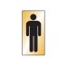 Gents Symbol - Engraved - Aluminium / Brass Effect