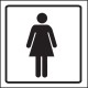 Ladies Symbol - Clear Acrylic Visual Impact Sign with Stand-off Locators