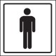 Gents Symbol - Clear Acrylic Visual Impact Sign with Stand-off Locators