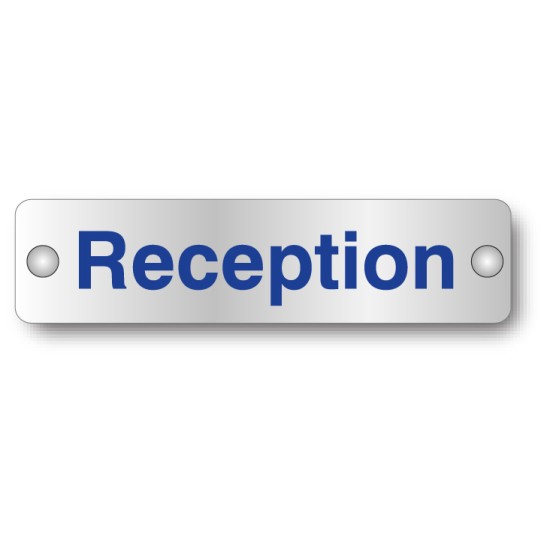 Reception - Aluminium Visual Impact Sign with Stand-off Locators