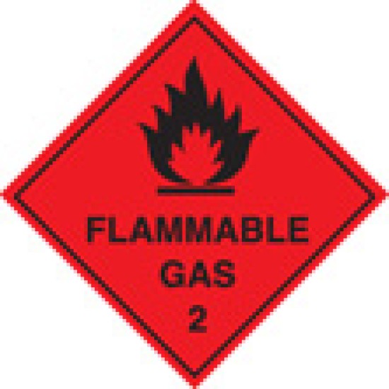 Flammable Gas 2 Diamond (Roll of 100 Labels)