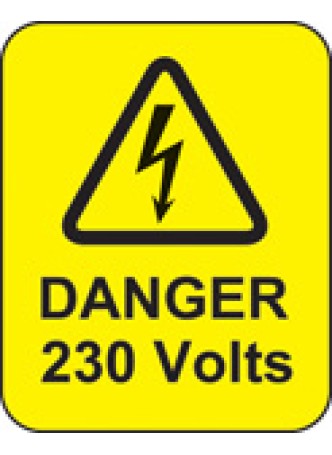 Danger - 230 Volts Labels