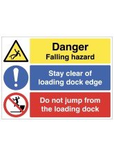 Danger - Falling Hazard - Stay Clear of Loading Dock - Do Not Jump
