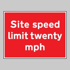 Site Speed Limit Twenty mph