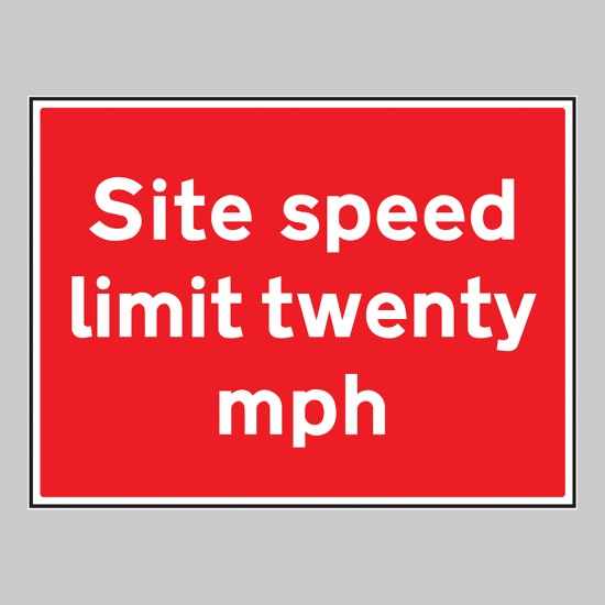 Site Speed Limit Twenty mph