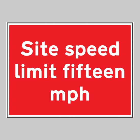 Site Speed Limit Fifteen mph