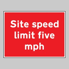 Site Speed Limit Five mph