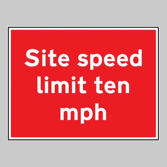 Site Speed Limit Ten mph