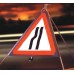 Fold Up Sign - Road Narrows Left with Text Variant Options