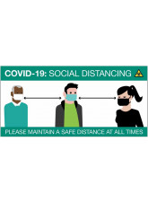 COVID-19 Social Distancing Cartoon - Sign / Banner