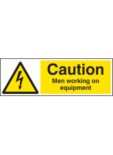 Caution Men Working On Equipment
