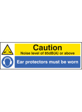 Noise Level 85dB(A) Ear Protectors Worn
