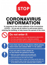 STOP - Do not enter if - Coronavirus Poster