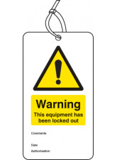 Warning Equipment Is Locked Out - Double Sided Safety Tag (Pack of 10)