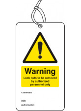 Warning Lockout to be Removed Etc.. - Double Sided Safety Tag (Pack of 10)