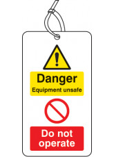 Danger Equipment UnsaFe Do Not Operate D / S Tag (Pack of 10)