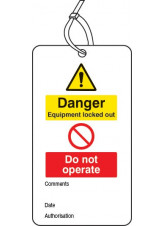 Lockout Tag - Danger Equipment Locked Out Do Not Operate - 80 x 150mm (Pack of 10)