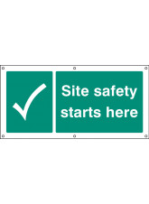Site Safety Starts Here - Banner with Eyelets