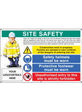 Site Safety - Helmets - Footwear - Unauthorised Entry Custom - Banner with Eyelets - 1270 x 810mm