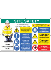 Site Safety - Multi-message - Deep Excavations - Custom - Banner with Eyelets - 1270 x 810mm