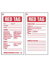 6S Red Tags c / w Cable ties (pack of 10)