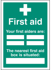 First Aiders the Nearest First Aid BoxIs Situated - Adapt-a-Sign