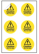 Caution Very Hot Water Labels