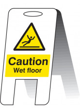 Caution - Wet Floor - Self Standing Folding Sign