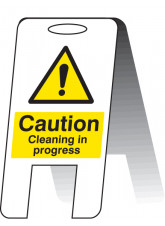 Caution Cleaning in Progress - Self Standing Folding Sign