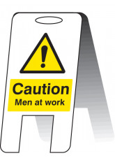 Caution - Men At Work - Self Standing Folding Sign