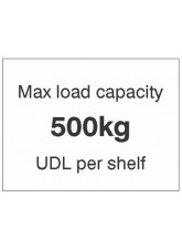 Max load Capacity 500kg UDL Per Shelf