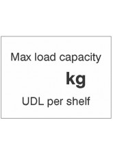 Max load Capacity ___kg UDL Per Shelf