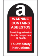 Roll of 100 Contains Asbestos Labels 27 x 50mm