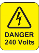 Danger 240 Volts Labels
