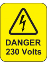 Danger 230 Volts Labels