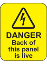 Danger Back of this Panel Is Live Labels