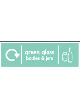 WRAP Recycling Sign - Green Glass Bottles & Jars